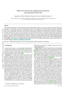 Multi-level colonoscopy malignant tissue detection with adversarial
  CAC-UNet
