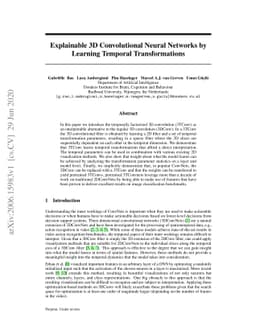 Explainable 3D Convolutional Neural Networks by Learning Temporal
  Transformations