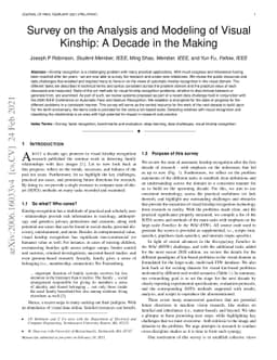 Survey on the Analysis and Modeling of Visual Kinship: A Decade in the
  Making