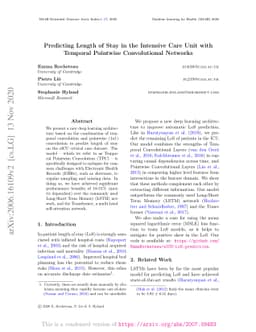 Predicting Length of Stay in the Intensive Care Unit with Temporal
  Pointwise Convolutional Networks