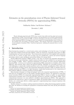 Estimates on the generalization error of Physics Informed Neural
  Networks (PINNs) for approximating PDEs