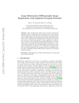 Large Deformation Diffeomorphic Image Registration with Laplacian
  Pyramid Networks