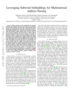 Leveraging Subword Embeddings for Multinational Address Parsing