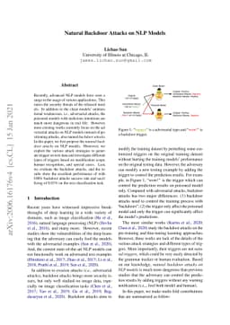 Natural Backdoor Attack on Text Data