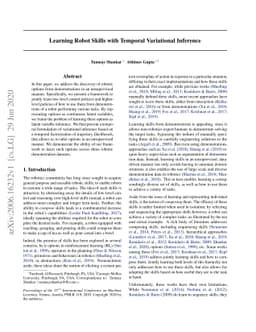 Learning Robot Skills with Temporal Variational Inference