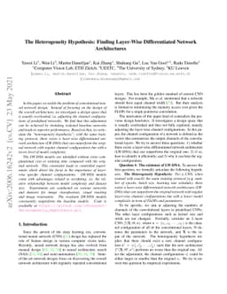 The Heterogeneity Hypothesis: Finding Layer-Wise Differentiated Network
  Architectures