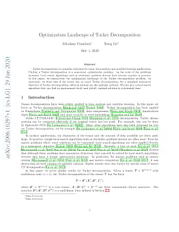 Optimization Landscape of Tucker Decomposition
