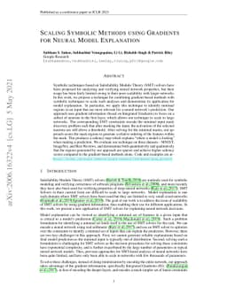 Scaling Symbolic Methods using Gradients for Neural Model Explanation