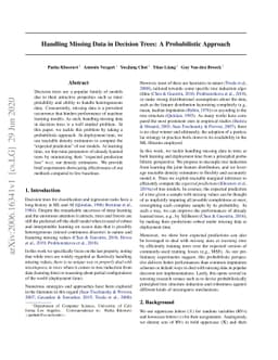 Handling Missing Data in Decision Trees: A Probabilistic Approach