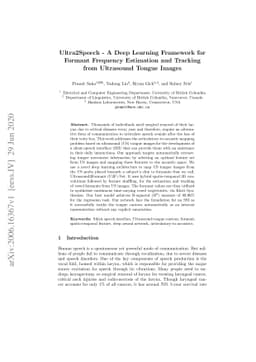 Ultra2Speech -- A Deep Learning Framework for Formant Frequency
  Estimation and Tracking from Ultrasound Tongue Images