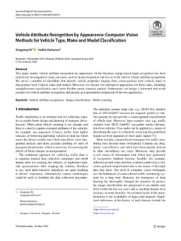 Vehicle Attribute Recognition by Appearance: Computer Vision Methods for
  Vehicle Type, Make and Model Classification