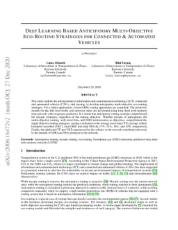 Deep Learning Based Proactive Multi-Objective Eco-Routing Strategies for
  Connected and Automated Vehicles