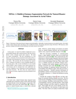 MSNet: A Multilevel Instance Segmentation Network for Natural Disaster
  Damage Assessment in Aerial Videos