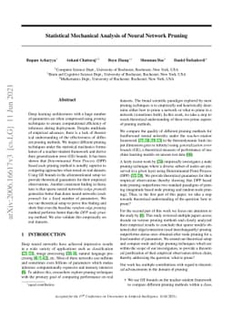 Statistical Mechanical Analysis of Neural Network Pruning