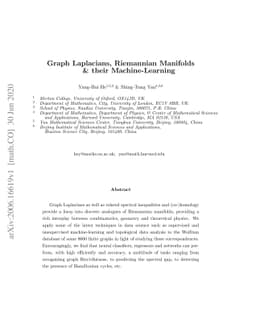 Graph Laplacians, Riemannian Manifolds and their Machine-Learning