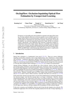 OccInpFlow: Occlusion-Inpainting Optical Flow Estimation by Unsupervised
  Learning