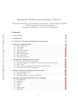 Model-based Reinforcement Learning: A Survey