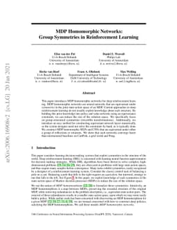 MDP Homomorphic Networks: Group Symmetries in Reinforcement Learning