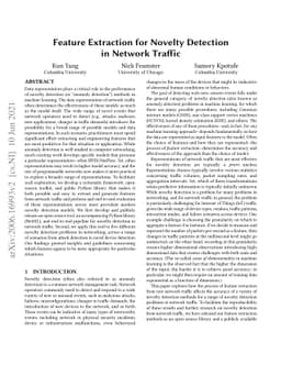 Feature Extraction for Novelty Detection in Network Traffic
