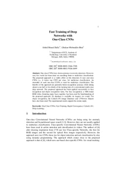 Fast Training of Deep Networks with One-Class CNNs