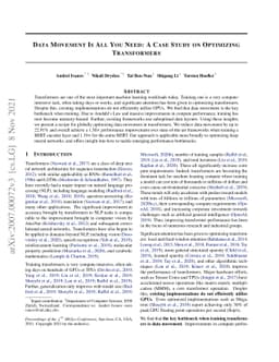Data Movement Is All You Need: A Case Study on Optimizing Transformers