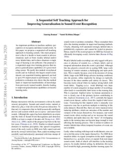 A Sequential Self Teaching Approach for Improving Generalization in
  Sound Event Recognition