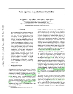 Semi-supervised Sequential Generative Models