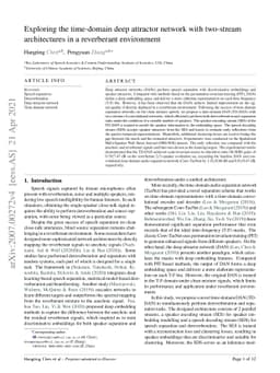 Exploring the time-domain deep attractor network with two-stream
  architectures in a reverberant environment