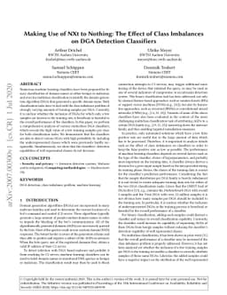Making Use of NXt to Nothing: The Effect of Class Imbalances on DGA
  Detection Classifiers