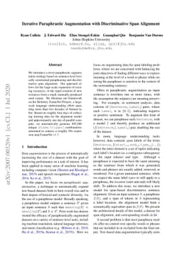 Iterative Paraphrastic Augmentation with Discriminative Span Alignment