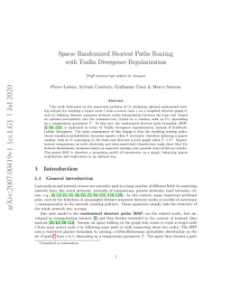 Sparse Randomized Shortest Paths Routing with Tsallis Divergence
  Regularization