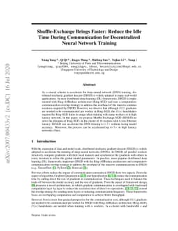 Shuffle-Exchange Brings Faster: Reduce the Idle Time During
  Communication for Decentralized Neural Network Training