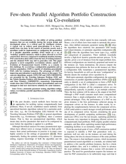 Few-shots Parallel Algorithm Portfolio Construction via Co-evolution