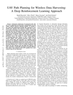 UAV Path Planning for Wireless Data Harvesting: A Deep Reinforcement
  Learning Approach