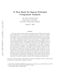A New Basis for Sparse Principal Component Analysis