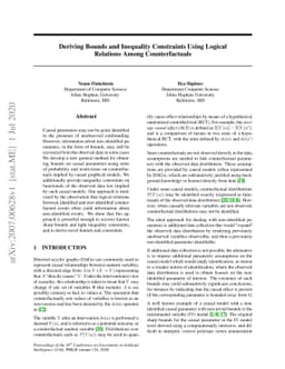 Deriving Bounds and Inequality Constraints Using LogicalRelations Among
  Counterfactuals