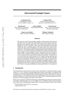 Adversarial Example Games