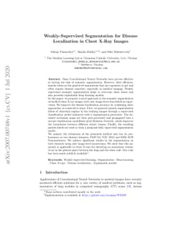 Weakly-Supervised Segmentation for Disease Localization in Chest X-Ray
  Images