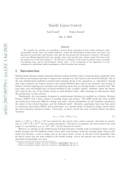 Bandit Linear Control