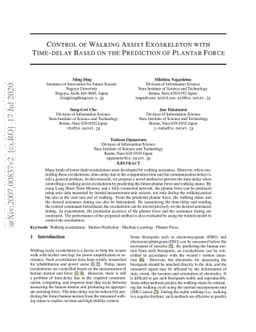 Control of Walking Assist Exoskeleton with Time-delay Based on the
  Prediction of Plantar Force
