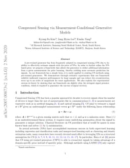 Compressed Sensing via Measurement-Conditional Generative Models