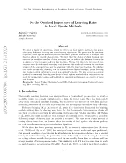 On the Outsized Importance of Learning Rates in Local Update Methods