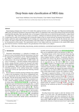 Deep brain state classification of MEG data