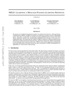 MPLP: Learning a Message Passing Learning Protocol
