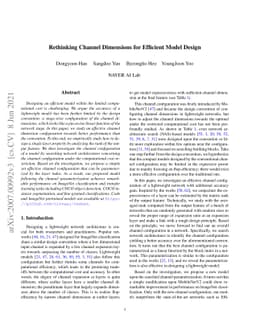 Rethinking Channel Dimensions for Efficient Model Design
