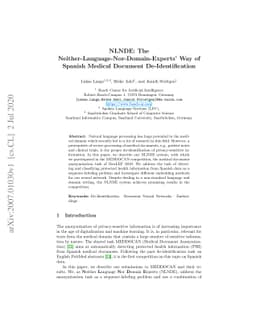 NLNDE: The Neither-Language-Nor-Domain-Experts' Way of Spanish Medical
  Document De-Identification