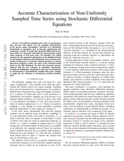 Accurate Characterization of Non-Uniformly Sampled Time Series using
  Stochastic Differential Equations