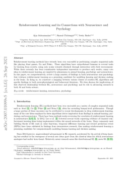 Reinforcement Learning and its Connections with Neuroscience and
  Psychology
