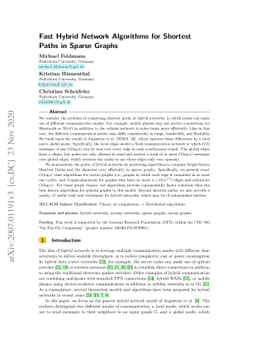 Fast Hybrid Network Algorithms for Shortest Paths in Sparse Graphs