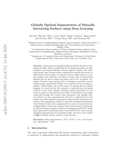 Globally Optimal Segmentation of Mutually Interacting Surfaces using
  Deep Learning